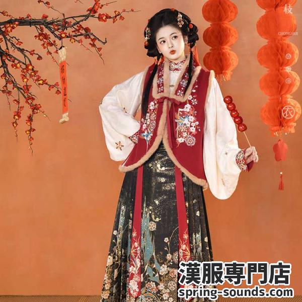 レディース漢服　【重回汉唐梅梢青羽】