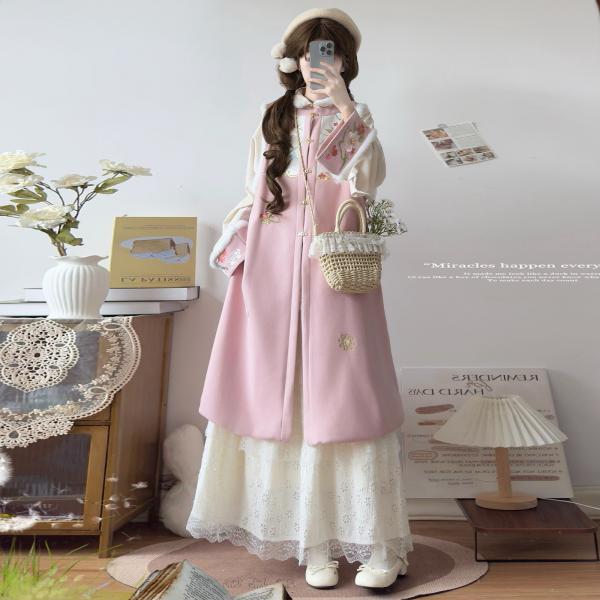 刺繍漢服 レディース　玉术【粉黛】