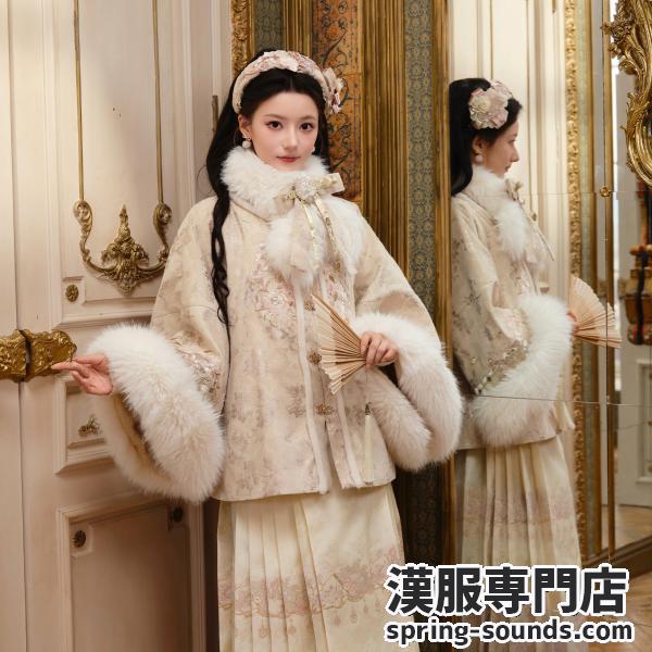 漢服アウター 裏起毛  十三余[[白马朝花]
