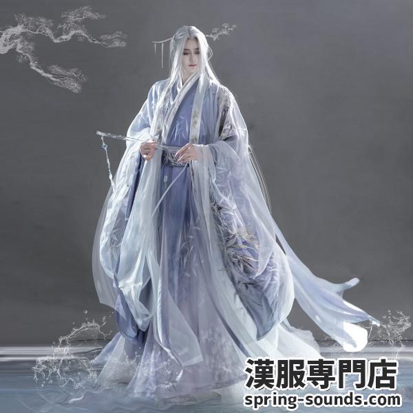 メンズ漢服 パープル 【岁寒三友】