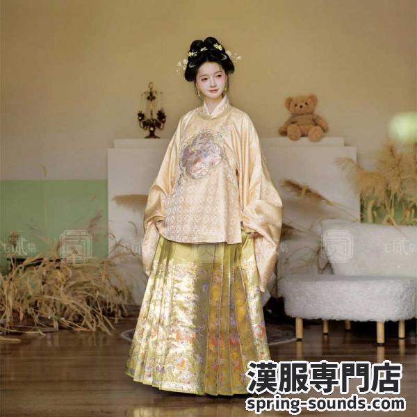 明制漢服 レディース漢服 3点セット【榴光月落】