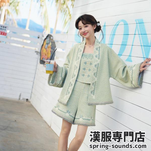 刺繍ジーンズ上下セット レディース  十三余[春绒]