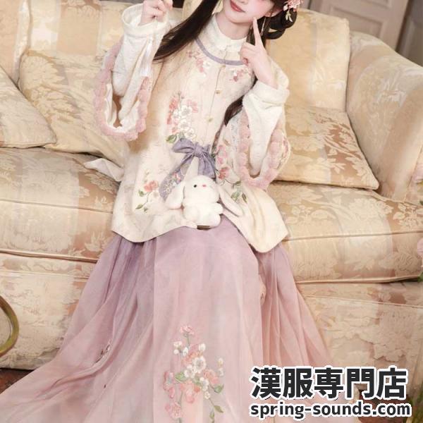 明制レディース漢服 刺繍【静还决 桃雾】