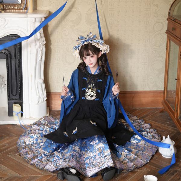 明制レディース漢服 刺繍 琵琶袖 花仙记[旋转木马]