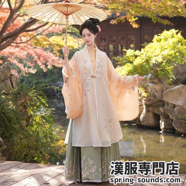 明制花柄刺繍漢服 レディース 静还决 铃兰低语