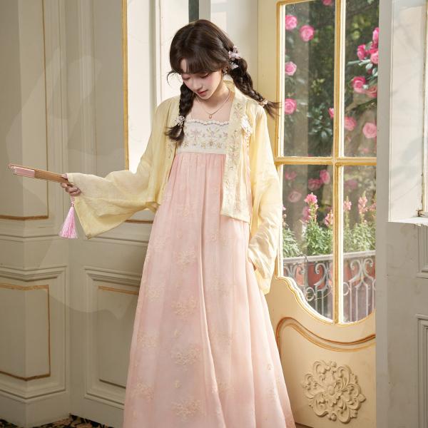 天丝ジャガード×ビーズ刺繍 対襟 ショート丈ブラウス十三余[行香]