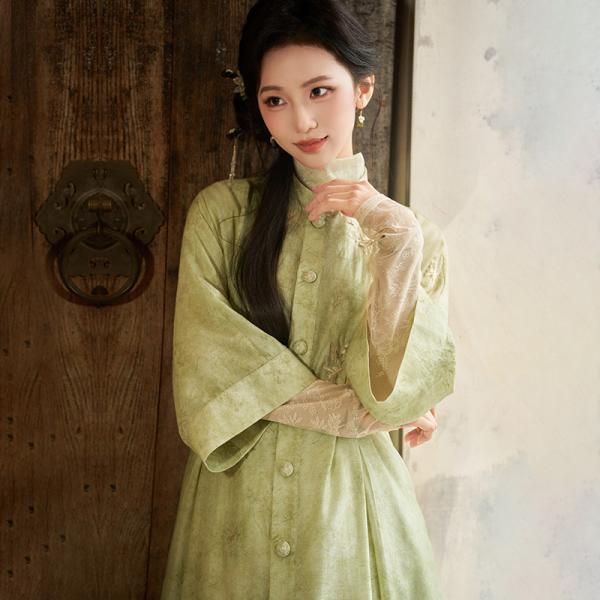 レディース漢服　十三余[闻钟-春茶色]