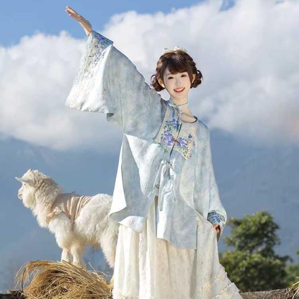 花柄刺繍漢服 レディース【重回汉唐海沫甜甜】