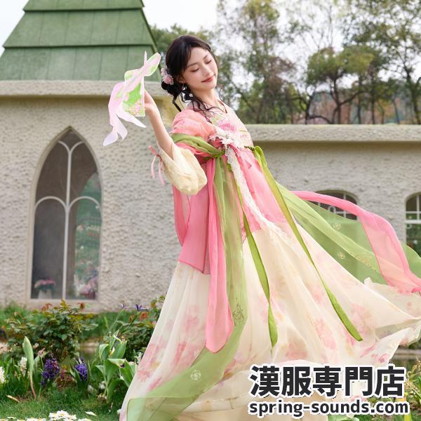 花柄刺繍漢服 唐制漢服　十三余[闲花解意]