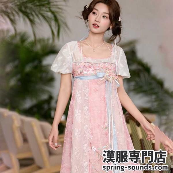 花柄刺繍ワンピース　十三余[荔知]