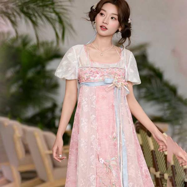 花柄刺繍ワンピース　十三余[荔知]