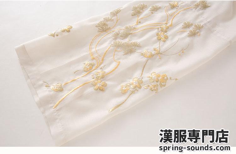 【上着、スカート、半袖】3点セット ベージュ ネイビー 杏色 花柄刺しゅう 鳥刺繍 上着 スカート 長袖 私服 公演 中華服 漢服 チャイナ服 撮影 演奏会 花火会 パーティー お祭り 踊り お花見仮装 舞台 コスプレ コス